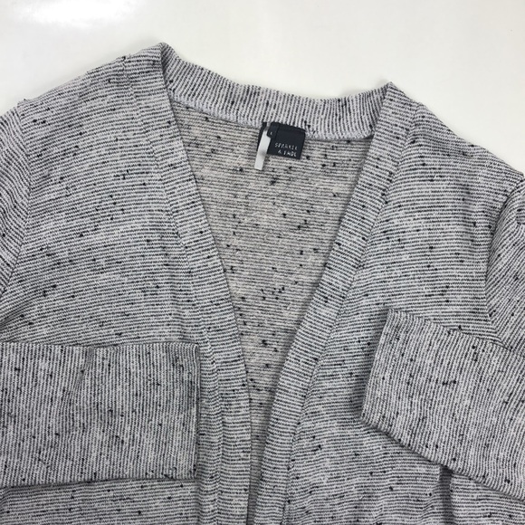 Sparkle & Fade Gray Black Speckled 2 Pocket Cardigan Size Large - Picture 10 of 10